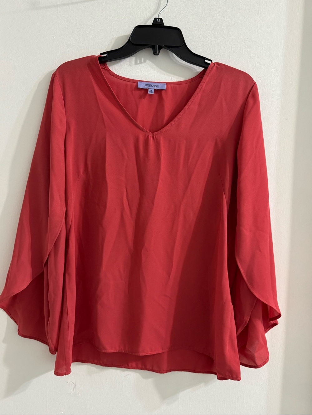 Women's Coral Flowing V-Neck Blouse | Size M